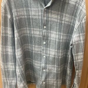 Vince Men's Casual Gray Checkered Shirt